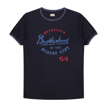 Dstrezzed T-Shirt Brotherhood Graphic Dark Navy