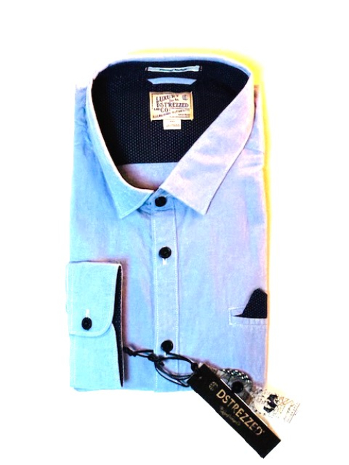 Dstrezzed Shirt Chambray Blue/White