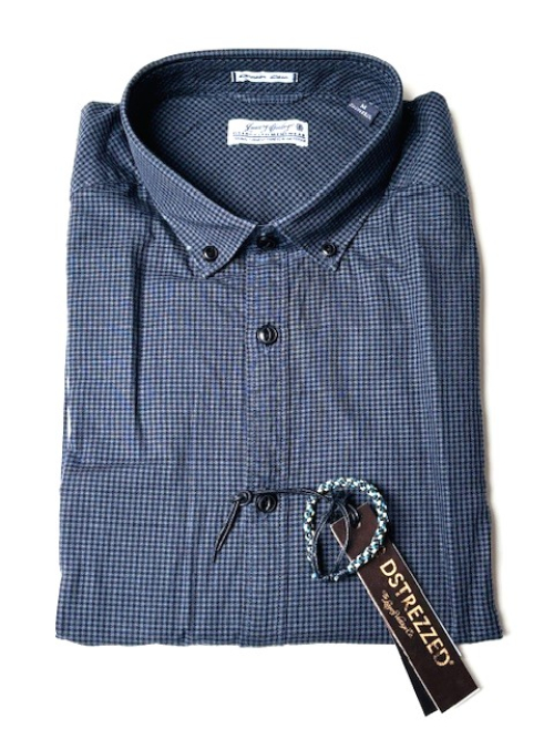 Dstrezzed Shirt Gingham Check Midnight Blue / Black