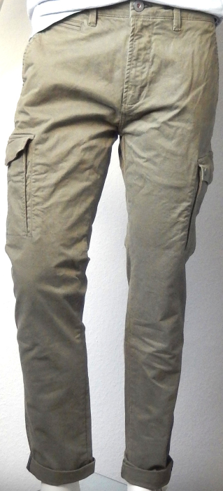 Dstrezzed Cargo Slim Pants Stretch Twill Army Green
