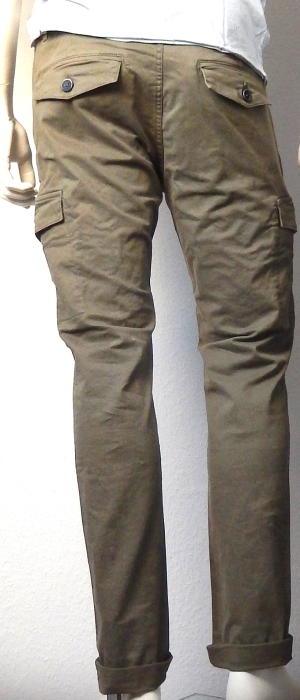 Preview: Dstrezzed Cargo Slim Pants Stretch Twill Army Green