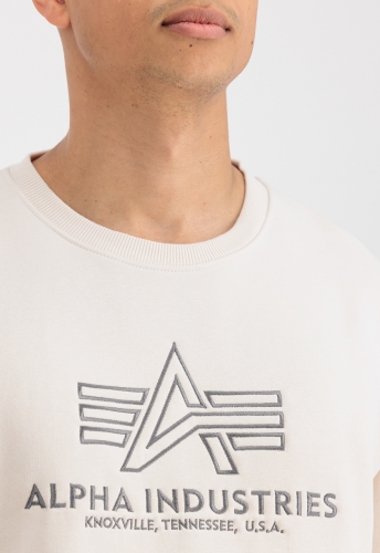 Alpha Industries Basic Sweater Embroidery Jet Stream White