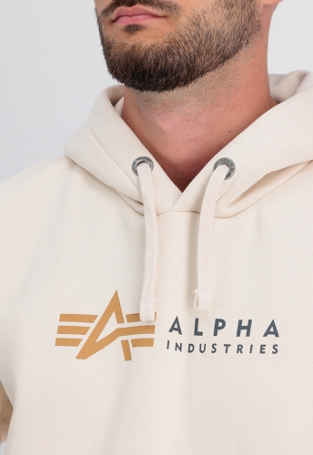 Alpha Industries Alpha Label Hoody Jet Stream White