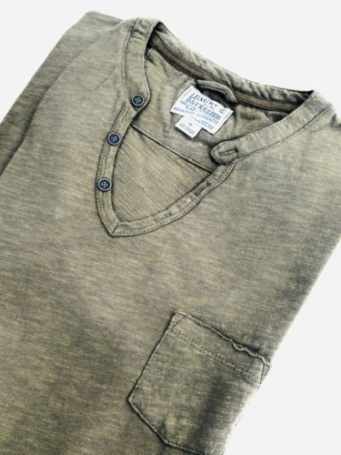Dstrezzed V-Neck Heavy Slub Army Green