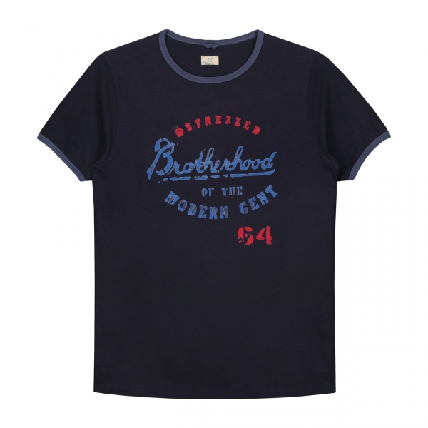 Dstrezzed T-Shirt Brotherhood Graphic Dark Navy