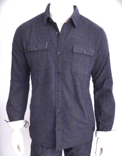 Dstrezzed Overshirt 2-Tone Heavy Flannel Dark Navy