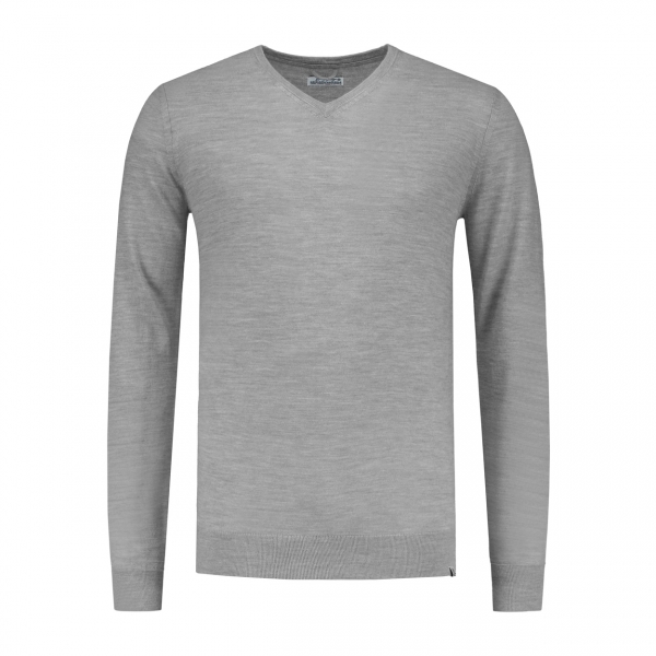 Dstrezzed V-Neck Fine Merino Md. Grey Melange