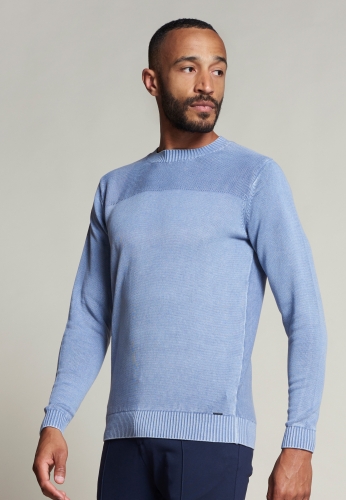 Dstrezzed Strickpullover Crew Structure Mix Sky Blue