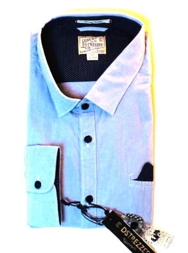 Dstrezzed Shirt Chambray Blue/White