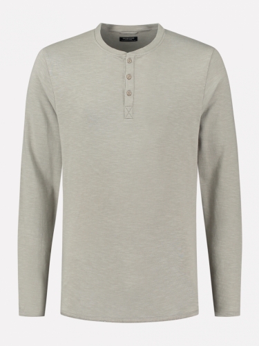 Dstrezzed Longsleeve Henley Heavy Slub Ghost Grey