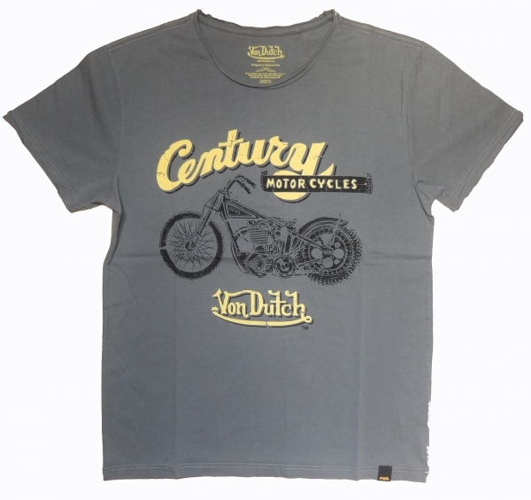 Von Dutch T-Shirt Biker Print Grey