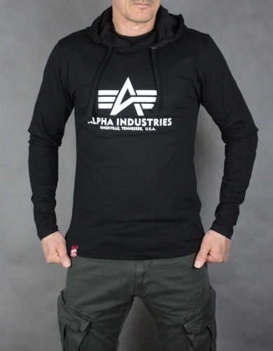 Alpha Industries Basic Hooded Heavy LS Black
