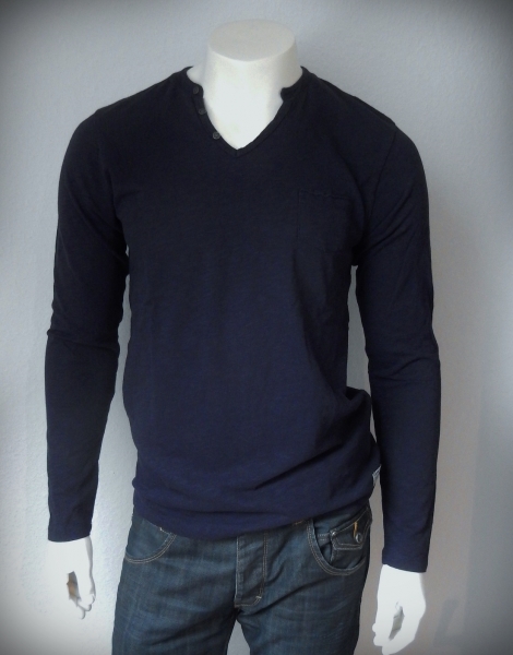 Dstrezzed V-Neck Heavy Slub Dark Navy