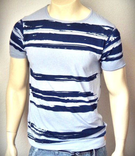 Dstrezzed T-Shirt Painted Stripe Steel Blue